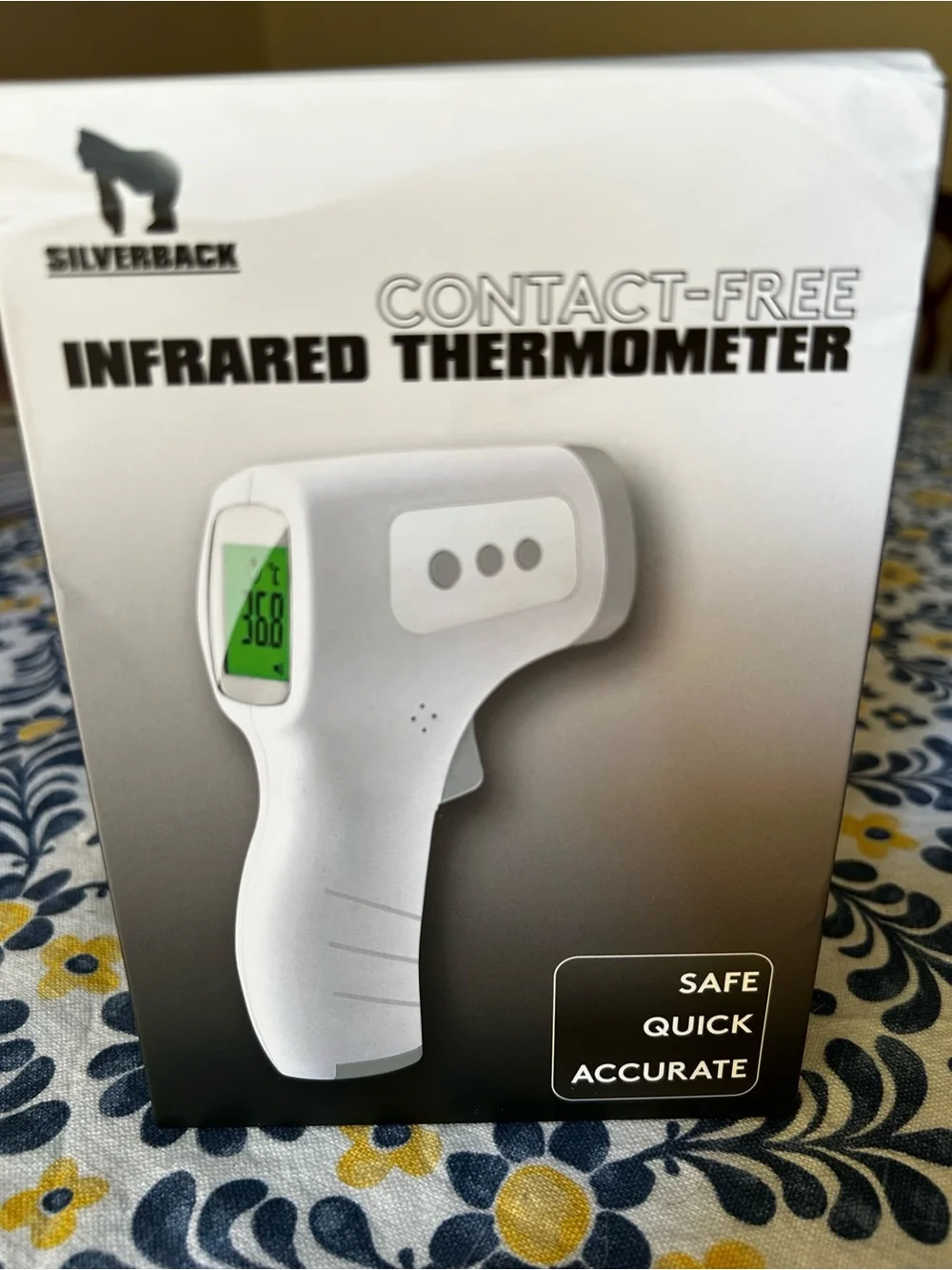 Non-Contact Infrared Forehead Thermometer — White
